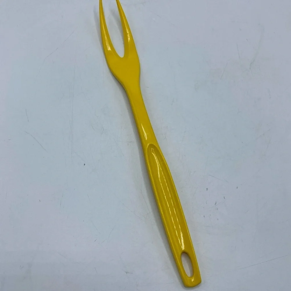 Foley Yellow Meat Fork Plastic Kitchen Vintage Utensil Farmhouse Granny Core